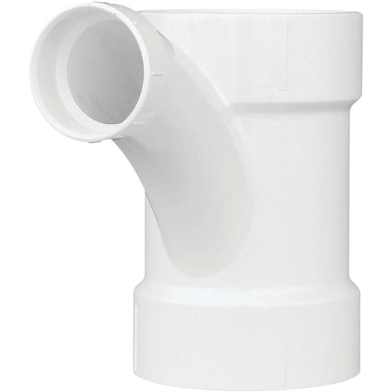 Charlotte Pipe PVC Reducing Tee-Wye Fitting - Lightweight, Plastic - 4" x 4" x 2"