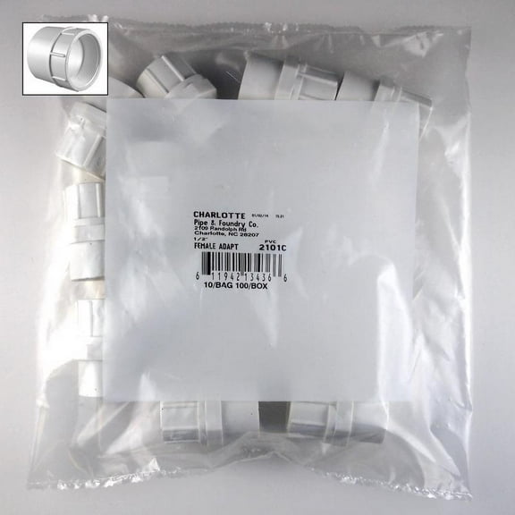 Charlotte Pipe & Foundry PVC02101C0600HA 0.5 in. FPT Sch 40 Adapter -