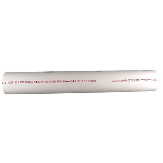 Charlotte Pipe & Foundry PVC074000200 PVC Schedule 40 Solid Pipe 4 in. x 2 ft.