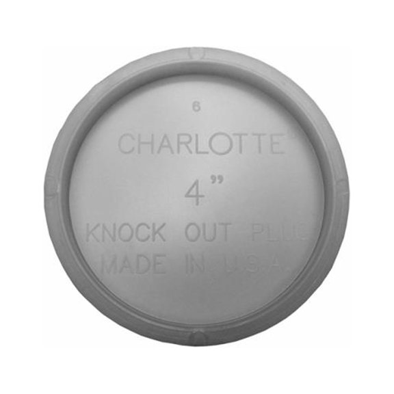 Charlotte Pipe PVC 00131  1200HA Schedule 40 DWV PVC Pipe Test Cap, White, 4 In. - Quantity 50