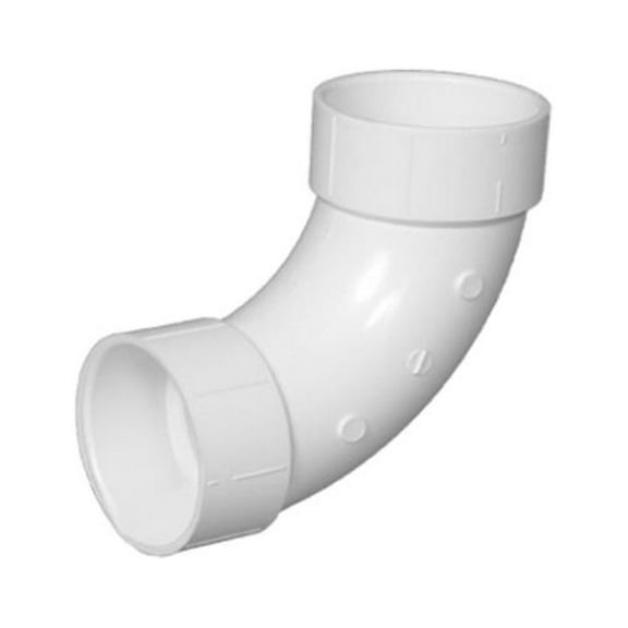 Charlotte Pipe PVC 00304  1200HA Schedule 40 DWV PVC Long Sweep 90-Degree Elbow, 4 In. - Quantity 5