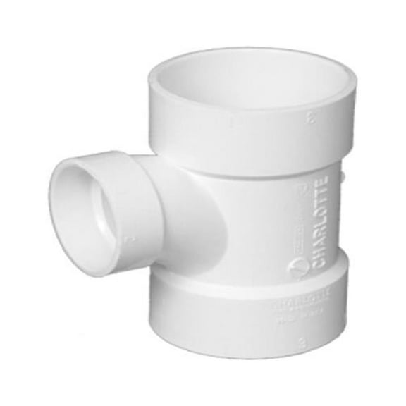 Charlotte Pipe PVC 00401  1800HA Schedule 40 DWV Reducing Sanitary Tee, PVC, 4 x 2 In. - Quantity 10