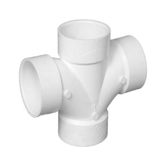 Charlotte Pipe PVC 00428 0600HA Schedule 40 DWV PVC Double Sanitary Tee, White, 1-1/2 In. - Quantity 25