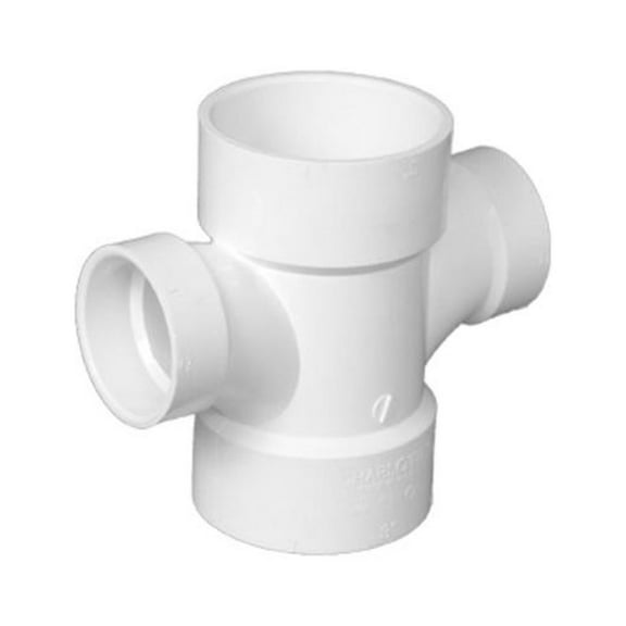 Charlotte Pipe PVC 00429 0800HA Schedule 40 DWV PVC Reducing Double Sanitary Tee, 3 x 3 x 1-1/2 x 1-1/2 I - Quantity 20