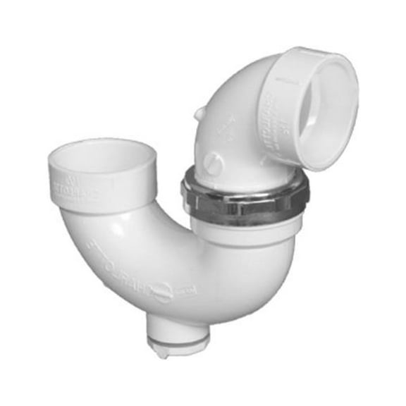 Charlotte Pipe PVC 00709X 0600HA Schedule 40 PVC Adjustable P-Trap With Union & Cleanout, 1-1/2-In. - Quantity 10