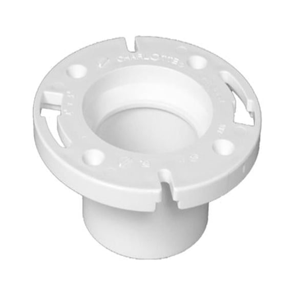 Charlotte Pipe PVC 00800 0600HA Schedule 40 DWV Hub End Closet Flange, White, 3 x 4 In. - Quantity 25