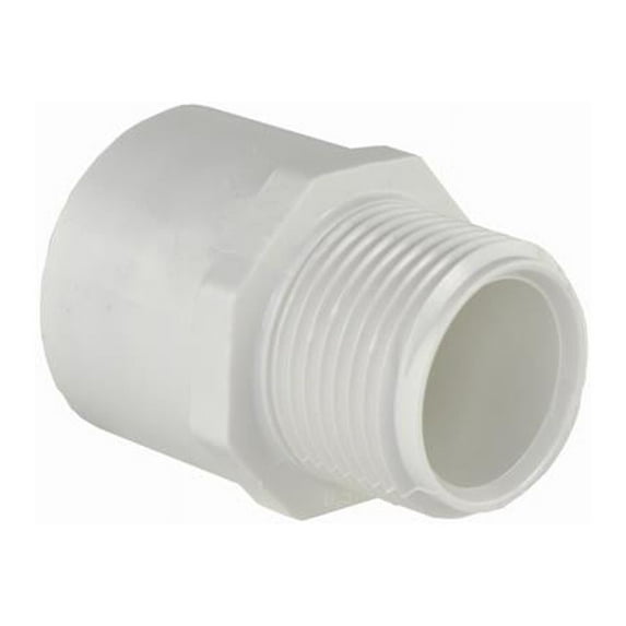 Charlotte Pipe PVC 02109 1800HA Schedule 40 Pipe Adapter, Slip x MPT, White, 3 In. - Quantity 10