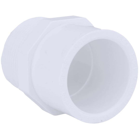 Charlotte Pipe PVC 02110 1000HA PVC Reducing Male Adapter, 1" Slip x 1-1/4" MPT, White