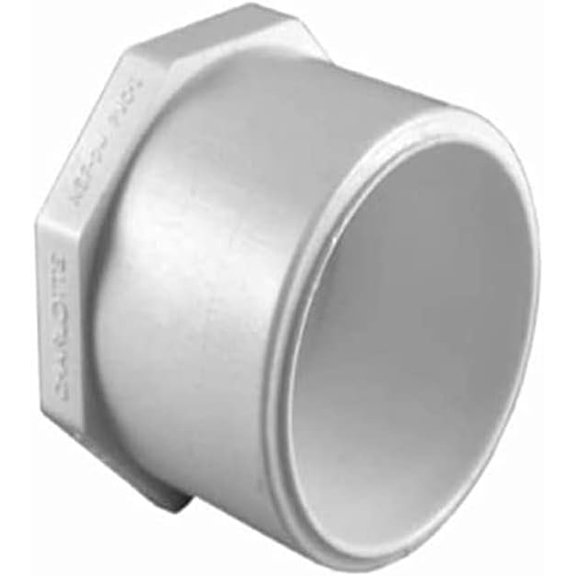 Charlotte Pipe PVC 02118 1000HA Schedule 40 Pipe Plug Spigot, White, 3/4-In. - Quantity 100100  Residential Use, Standard Application