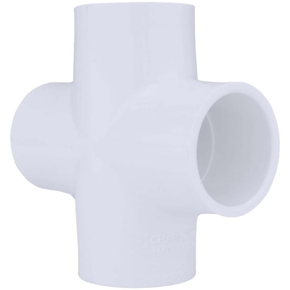 Charlotte Pipe Cross Pipe Fitting PVC 02410 1000HA - Durable Plastic - 1, White