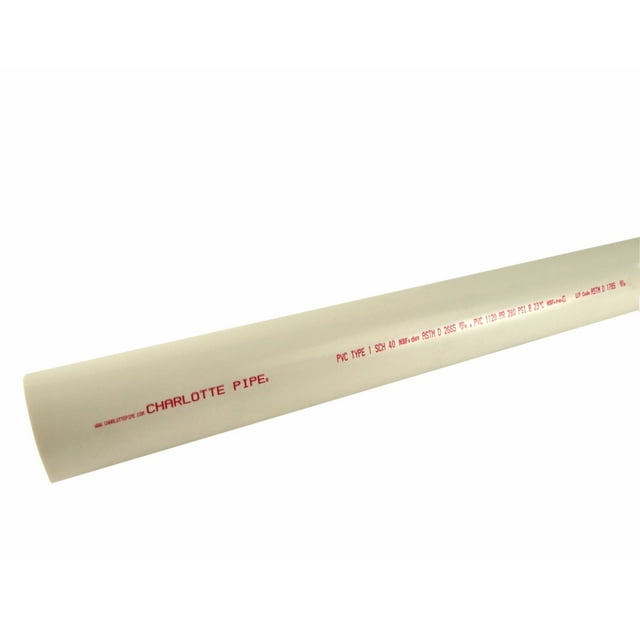 Charlotte Pipe PVC 07300 0800 Dual Rated Pipe Schedule 40 PVC 3" D X 20