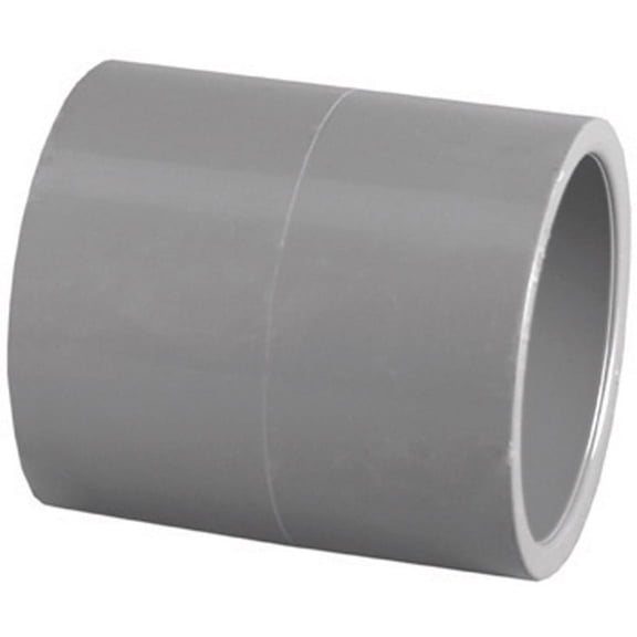 Charlotte Pipe PVC Schedule 80 Coupling Slip x Slip - Durable Gray PVC Pipe Fitting - 0.5 in.