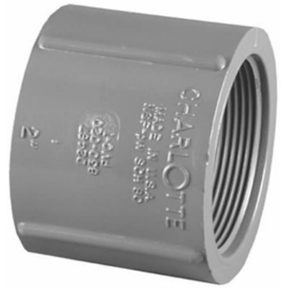 Charlotte Pipe PVC 08102 2000HA 2 in. PVC Schedule 80 Female Pipe Thread Coupling - Gray