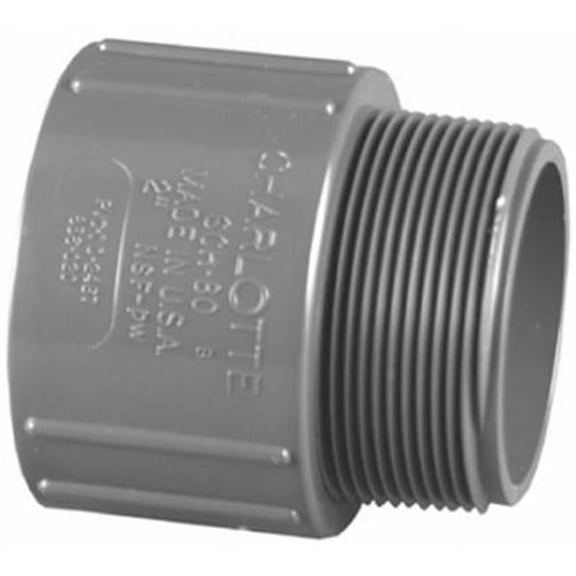 Charlotte Pipe PVC 08109 0800HA .75 in. PVC Schedule 80 Slip x Male Pipe Thread Adapter - Gray