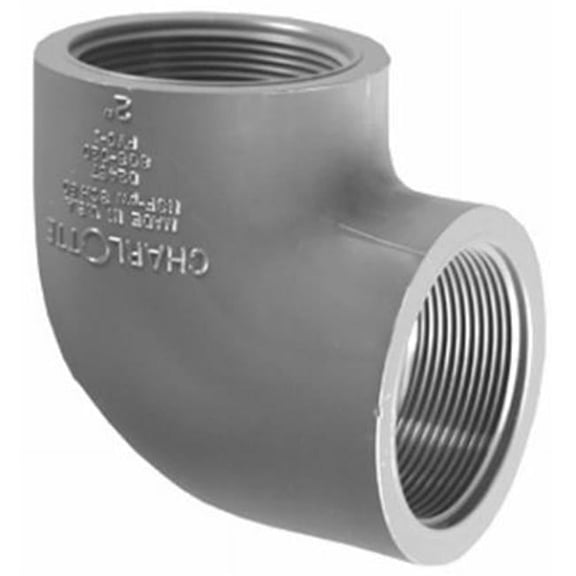 Charlotte Pipe PVC 08302 1800HA 1.5 in. PVC Schedule 80 T x T Elbow - Gray
