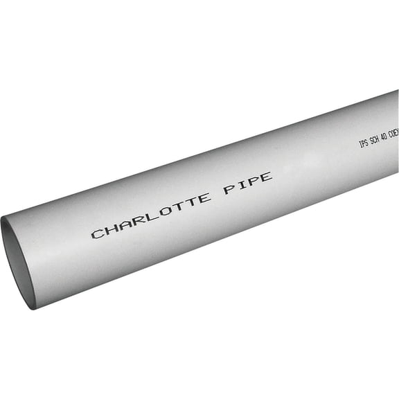 Charlotte Pipe PVC044000600 Schedule 40 DWV PVC Pipe, Foam Core, Plain End, 4-In. x 10-Ft. - Quantity 67