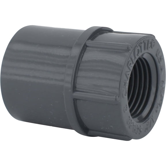 Charlotte Pipe Pvc-08101-1000ha Schedule 80 Female Pipe Thread Adapter, 1/2"