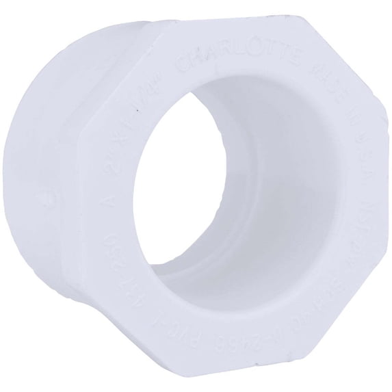 Charlotte Pipe Reducing Bushing 2 " X 1-1/4 " White Pvc Schedule 40