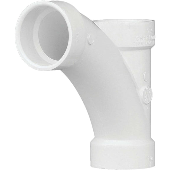 Charlotte Pipe Schedule 40 1-1/2 in. Hub T X 1-1/2 in. D Hub PVC Long Turn Wye