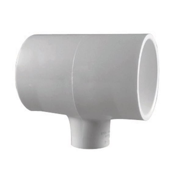 Charlotte Pipe & Foundry PVC024005250 90 deg Schedule 40 PVC Reducing Tee 1.25 x 1.25 x 0.5 in.