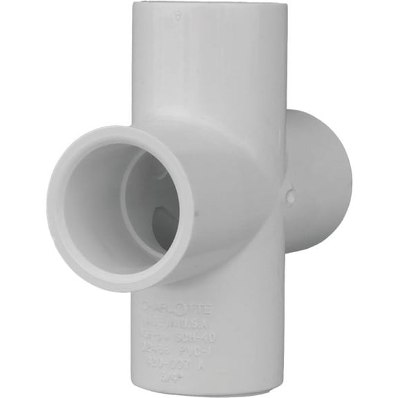 Charlotte Pipe Schedule 40 3/4 in. PVC Pipe Cross PVC 02410 0600HA