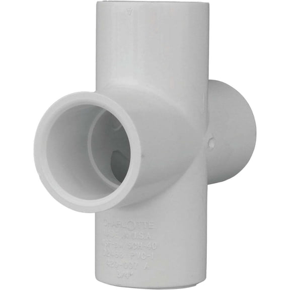 Charlotte Pipe Schedule 40 3/4 in. PVC Pipe Cross PVC 02410 0600HA