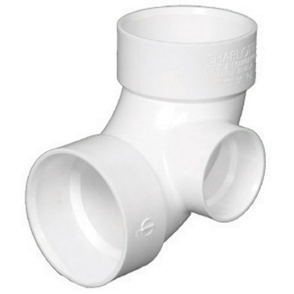 Charlotte Pipe Schedule 40 3 in. Hub x 3 in. Dia. Hub PVC 90 Degree Elbow