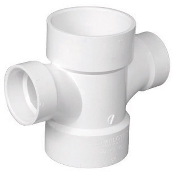 Charlotte Pipe Schedule 40 3 in. Hub x 3 in. Dia. Hub PVC Sanitary Tee