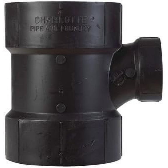 Charlotte Pipe Schedule 40 4 in. Hub x 4 in. Dia. Hub ABS Sanitary Tee