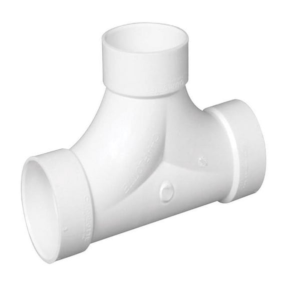 Charlotte Pipe 4913034 Schedule 40 4 in. Hub x 4 in. Dia. Hub PVC 2-Way Cleanout Tee