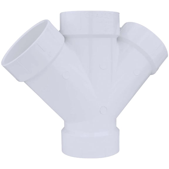 Charlotte Pipe Schedule 40 4 in. Hub x 4 in. Dia. Hub PVC Double Wye