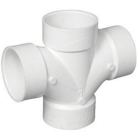 Charlotte Pipe Schedule 40 4 in. Hub x 4 in. Dia. Hub PVC Sanitary Tee