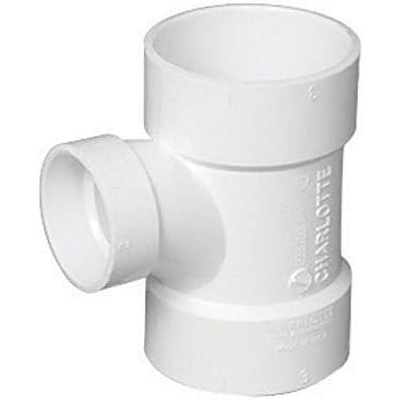 Charlotte Pipe Schedule 40 4 in. Hub x 4 in. Dia. Hub PVC Sanitary Tee