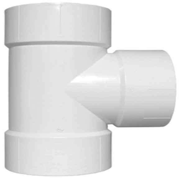 Charlotte Pipe Schedule 40 4 in. Hub x 4 in. Dia. Hub PVC Vent Tee