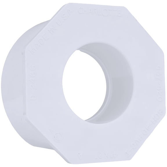 Charlotte Pipe Schedule 40 4 in. Slip x 2 in. Dia. Slip PVC Reducing Bushing