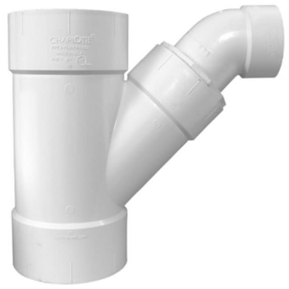 Charlotte Pipe Schedule 40 6 in. Hub x 6 in. Dia. Hub PVC Wye and Bend