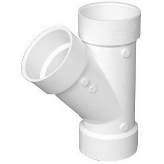 Charlotte Pipe Schedule 40 6 in. Hub x 6 in. Dia. Hub PVC Wye