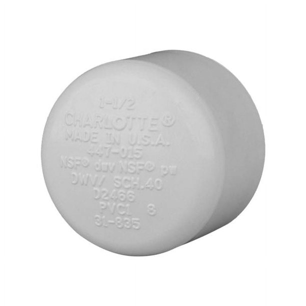 Charlotte Pipe Schedule 40 PVC Cap 11/2 in. Dia. 330 psi (Pack of 25