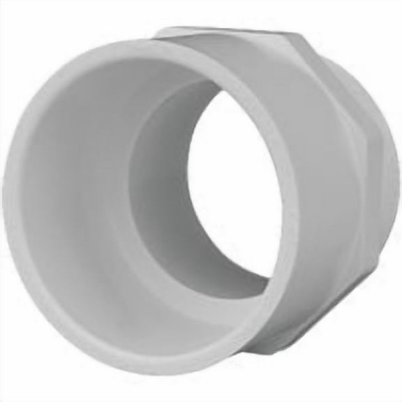Charlotte Pipe Schedule 40 PVC Pressure Pipe Fitting, Male Adapter, White, 2-In.