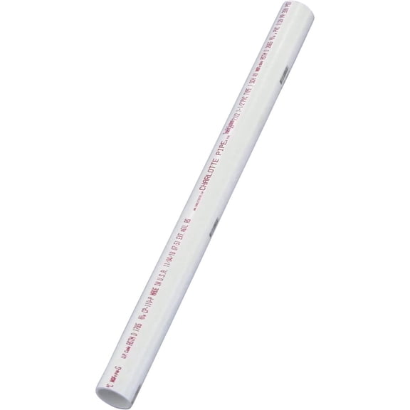 Charlotte Pipe PVC 07112 0200HA Schedule 40 PVC DWV Pipe, 1-1/2-In. x 2-Ft. - Quantity 1