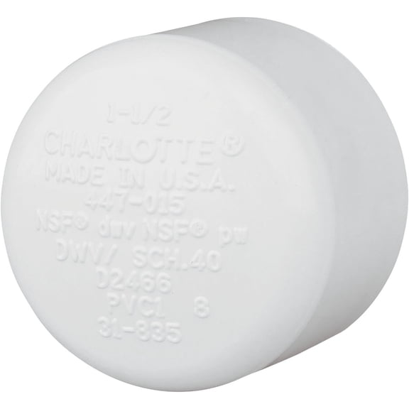Charlotte Pipe Schedule 40 Slip PVC Cap - Pack of 8