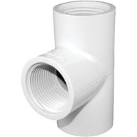 Charlotte Pipe Threaded Tee Sch 40 Pvc 1/2 " Fpt X 1/2 " Fpt X 1/2 " White