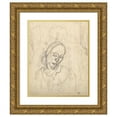 thumbnail image 1 of Charlotte Salomon 12x14 Gold Ornate Wood Frame and Double Matted Museum Art Print Titled - Dinner Party with Presumed Portrait Study of Paula Lindberg (Verso) (1940-1942), 1 of 4