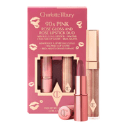 Charlotte Tilbury 90s Pink Rose Gloss and Lipstick Duo - Mini KISSING Lipstick + Full Size Lip Lustre