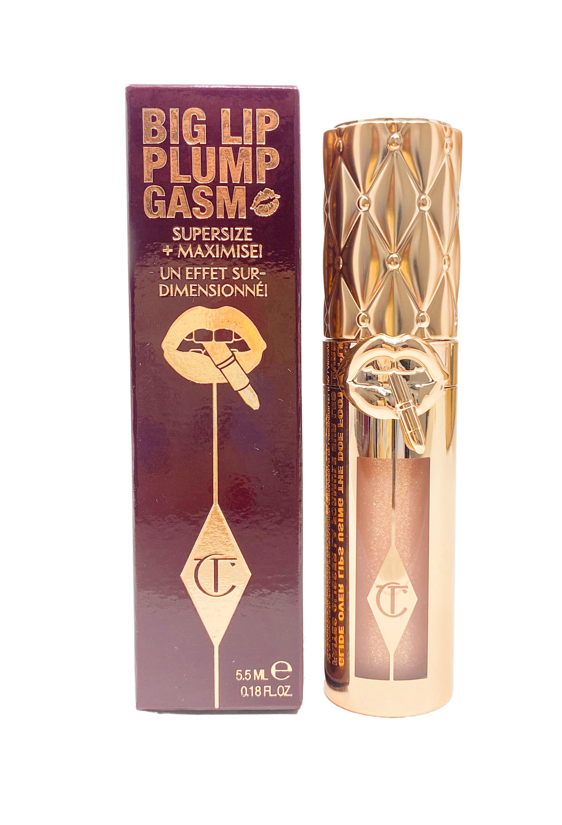 Charlotte Tilbury Big Lip Plumpgasm Lip Gloss- Nudegasm Diamonds (.18 Fl Oz)