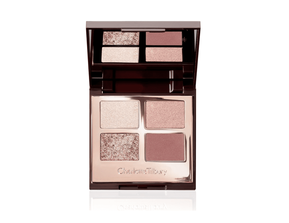 Charlotte Tilbury Bigger, Brighter Eyes Eyeshadow Palette – Exagger-Eyes Quad – Shimmer & Matte Powder Eyeshadow – 4 Neutral Pink-Tone Shades