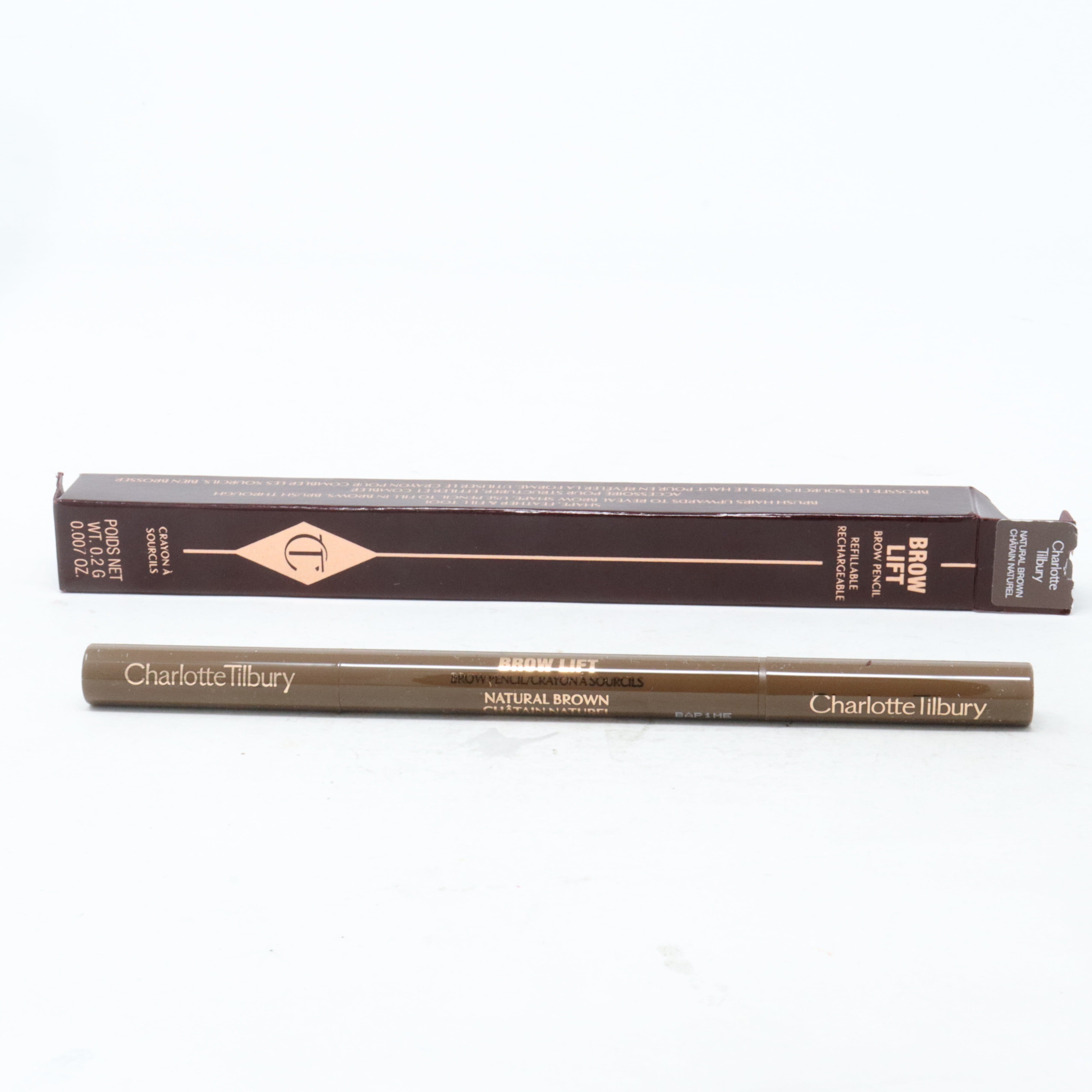 Charlotte Tilbury Brow Lift Brow Pencil Natural Brown 0.04oz/12g New With Box