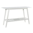 thumbnail image 1 of Charlotte White Wooden Console Table Midcentury Design Rubberwood MDF 42 Inch, 1 of 3