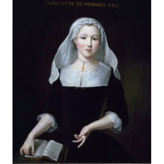 Charlotte of Monaco by Pierre Gaubert 1744 (Circa 1662-1744) Monaco Collection Grimaldi Canvas Art - Pierre Gaubert (18 x 24)