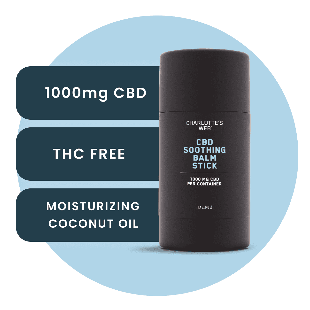 Charlotte's Web Hemp-Infused Balm Stick, 1000mg CBD, 1.4 oz